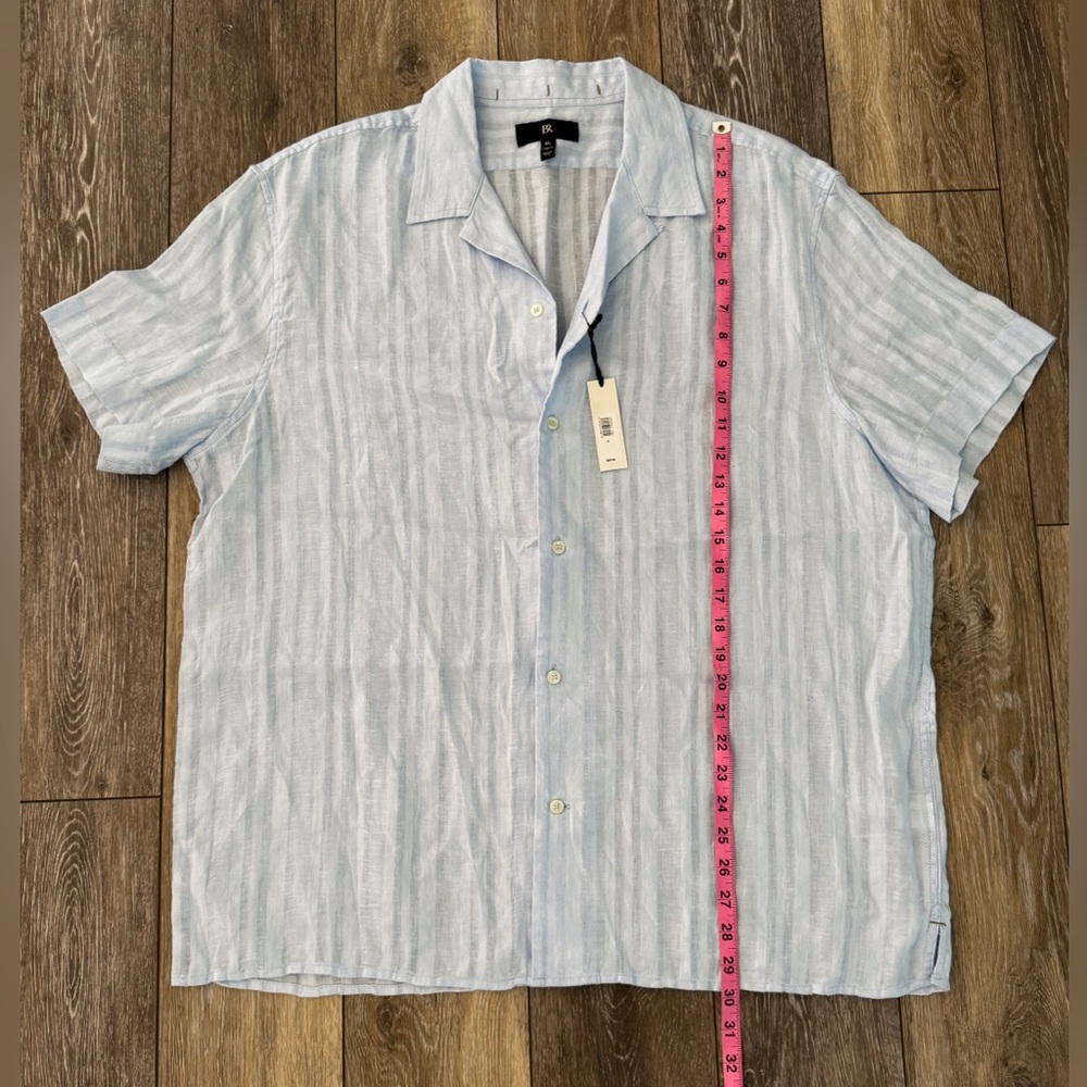 NWT Banana Republic Men's Linen/Cotton Light Blue Resort Wear Shirt Size XL - Picture 11 of 14